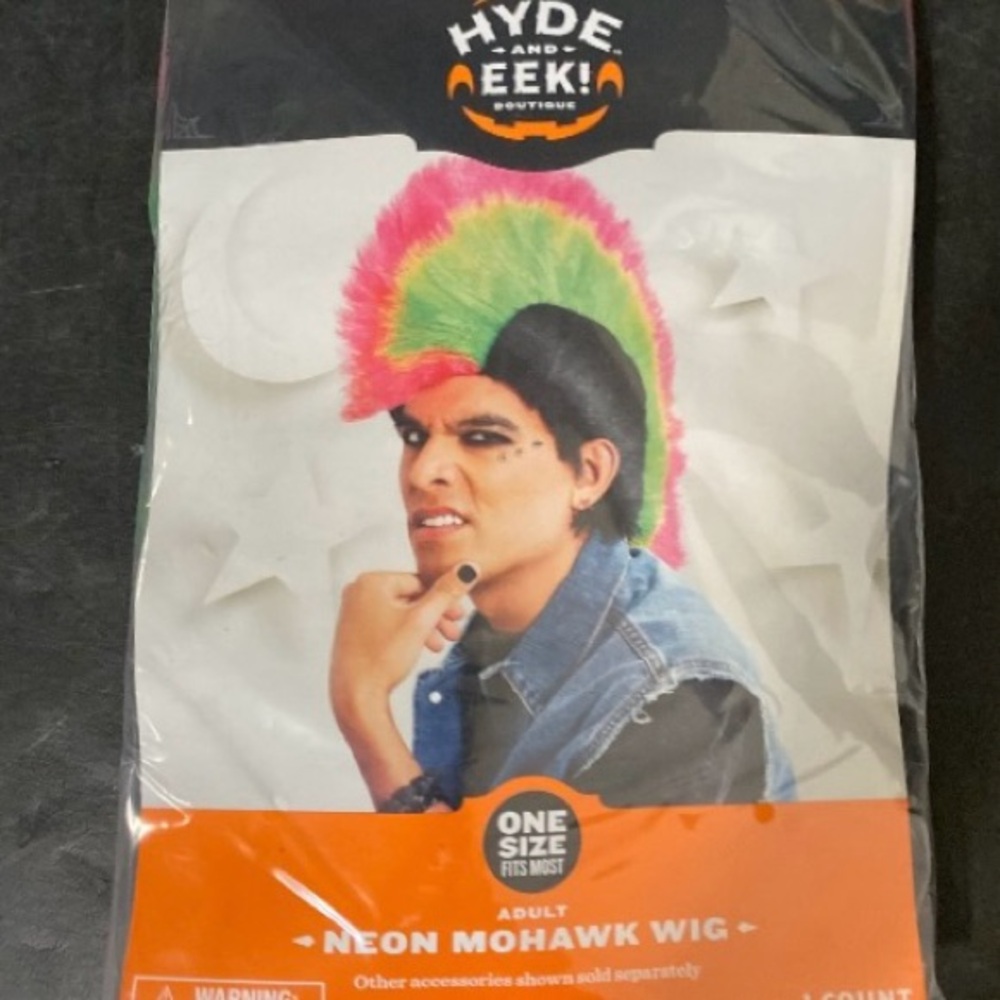 NWT Adult Neon Mohawk Halloween Costume Wig - Hyde & EEK! - Picture 3 of 3